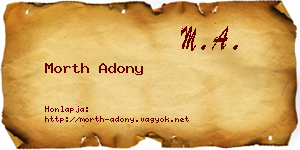 Morth Adony névjegykártya